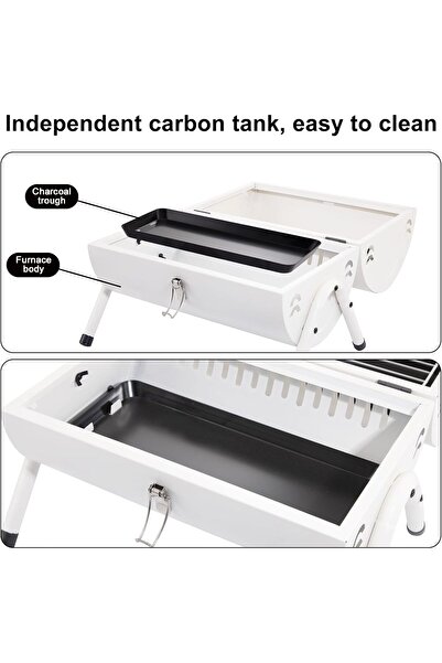 Generic Supernal Tabletop Charcoal BBQ Grill - Portable Tabletop Charcoal Grill (White)