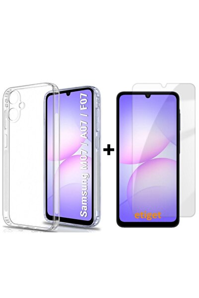 Etiget Samsung Galaxy A07 Transparent Case + Glass Screen Protector Set