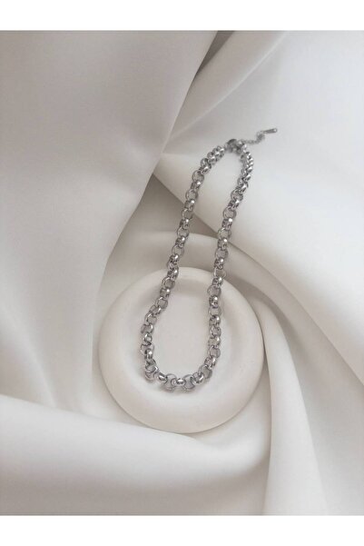 Minne Jewelry-Accessory قلادة سلسلة حلقية متشابكة من الفولاذ - قلادة سلسلة حل...