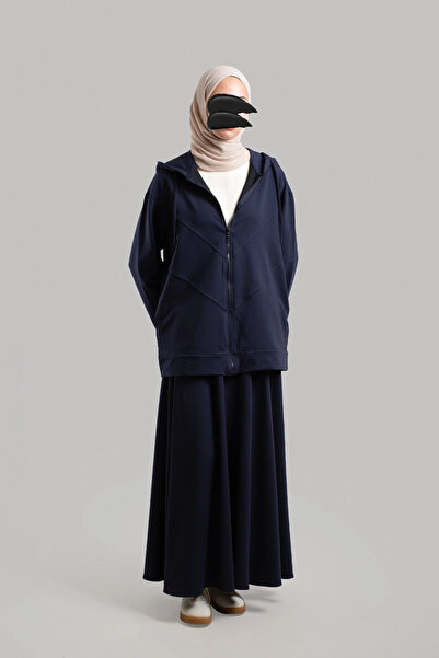 Emare Світшот з прошитим застібкою-блискавкою - темно-синій