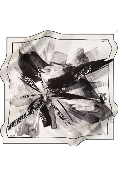 Aker Tivil Pure Silk Scarf 8286713 - 912 White Leopard Pattern