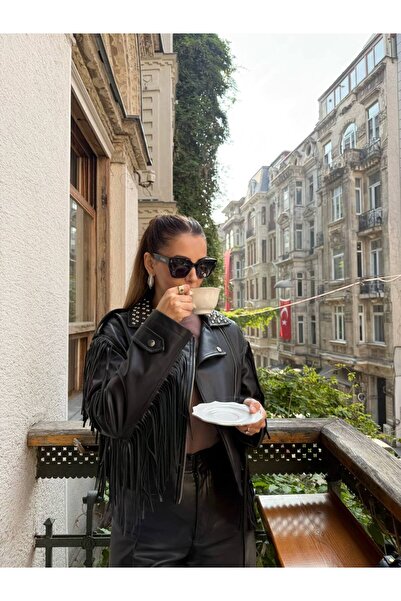 mysimy سترة جلدية