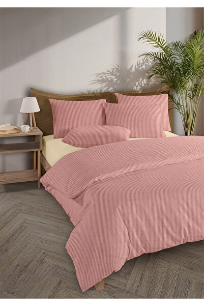 Monolisse Set de lenjerie de pat chıc bumbac 100% Ranforce Akay, vopsit cu fi...