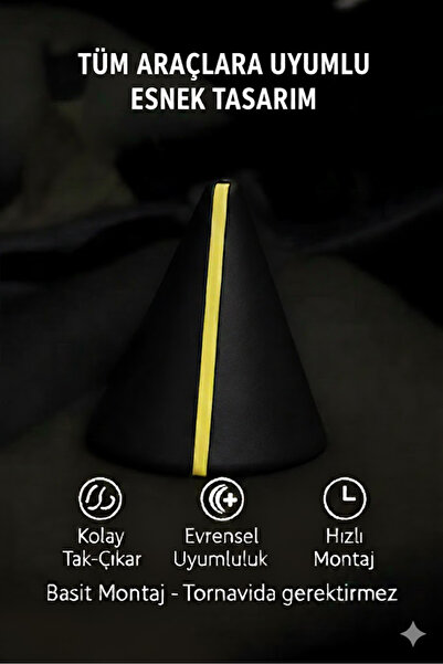 AutoDesign Smart Fortwo Black Artificial Leather Yellow Stripe Sport Stitching Gear Shift Boot