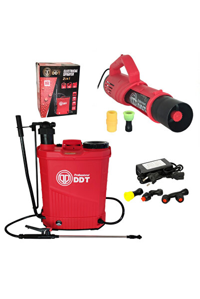 DDT Set cu baterii + pompă de pulverizare manuală de 16L, lance telescopică 2...