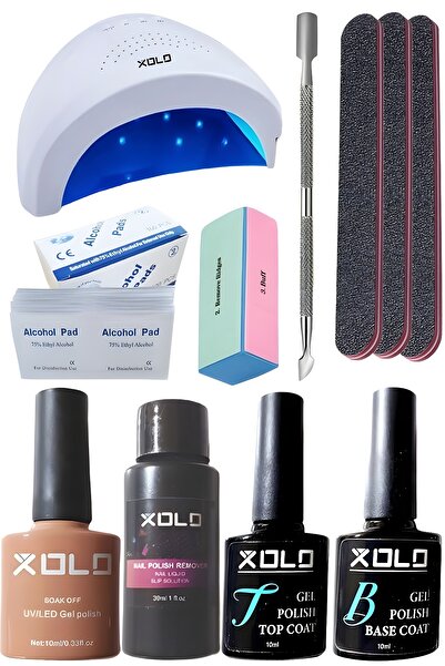 xolo Kalıcı Oje Yapma Seti 20 Parça Nude Serisi Top Base Top Coat Solüsyon Kr...