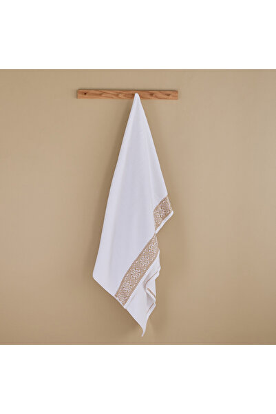 Generic White Haven Geo Lux Cotton Zero Twist Bath Sheet - 90x150 cm