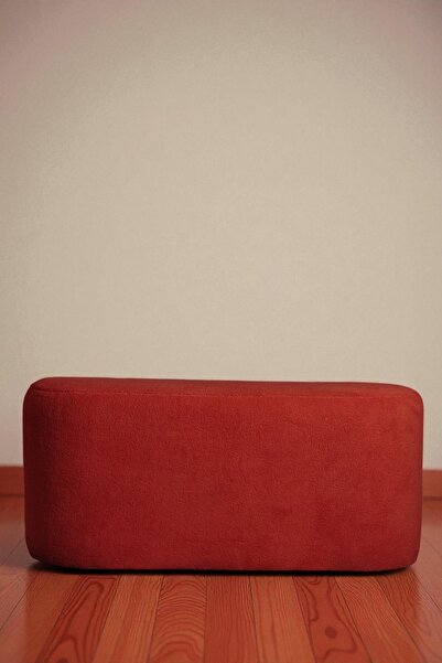 woody maison Oval Büyük Puf – Yumuşacık Doku Teddy Kumaş Makyaj Masa Pufu Bench