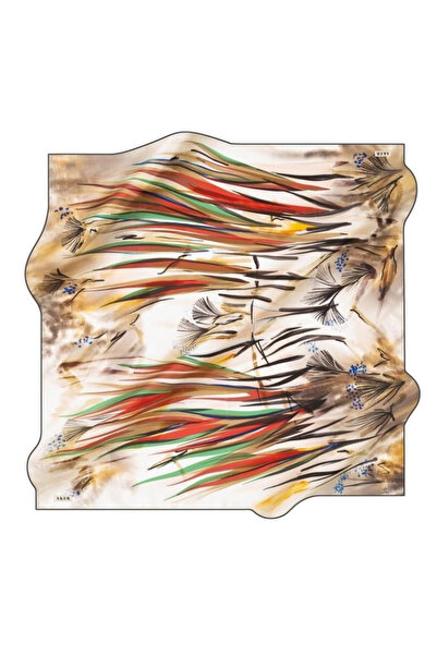 Aker Sura Pure Silk Scarf 8837701 - 311 Cream Mixed Pattern