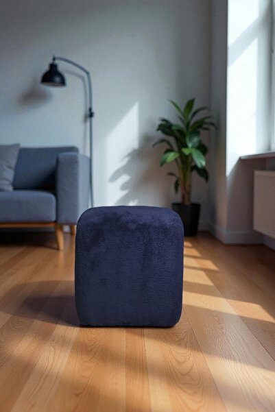 woody maison Kare Puf – Yumuşacık Doku Teddy Kumaş Makyaj Masa Pufu Bench