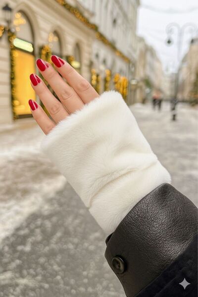 Axesoire 16032 Ekru Peluş Eldiven