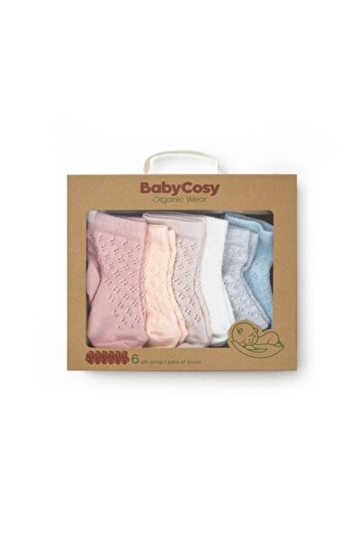 BabyCosy Organic Wear Σετ 6 ζευγών κάλτσες για νεογέννητα, ανάμεικτες, BabyCosy