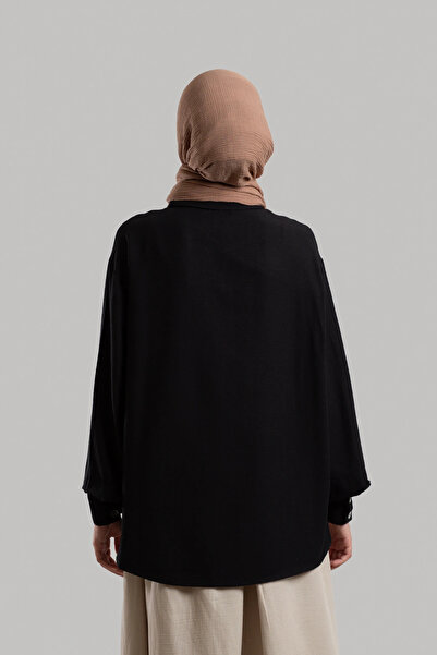 Lemaye Classic Collar Linen Shirt - Black