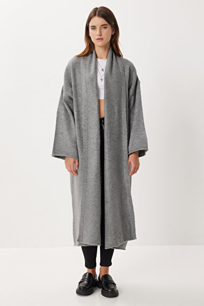Lovelyİstanbul Oversized Long Knitwear Cardigan Ldd0129 Gray