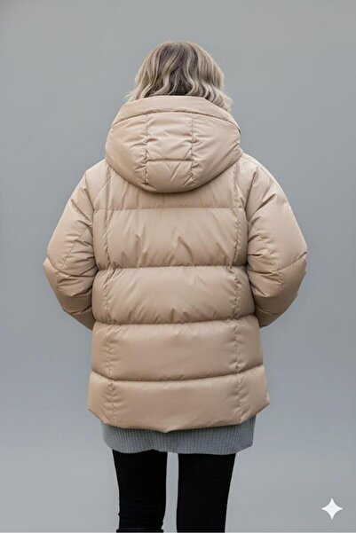 Afri Women's Mink Hooded Puffer Coat – Oversized Winter Thick Coat – Cold-Proof Puffer Coat