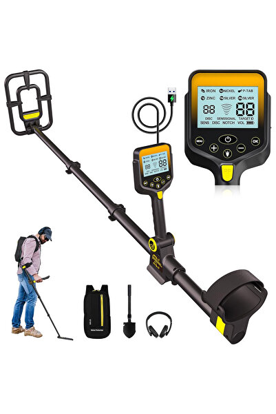 OKESAM Detector de metale profesional LCD, adâncime 25 cm, IP68, pliabil, baterie 2000 mAh