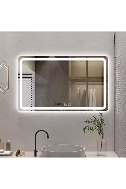 KEKE Multifunctional Horizontal Smart Mirror Frameless LED Light Sensor Touch Defog Time Temp 100 X 80 CM