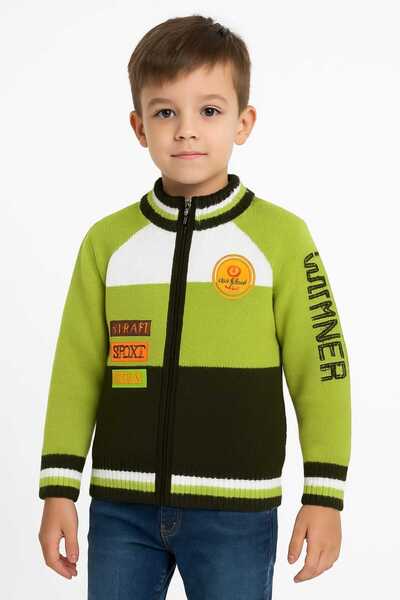 bubiee baby سترة رجالية أنيقة بسحاب من التريكو