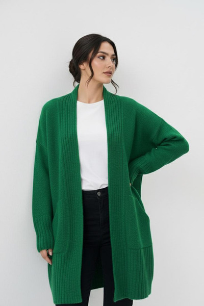 MILANOFOX Women's Oversized Textured Washable Thick Soft Pocketed Knitwear Cardigan