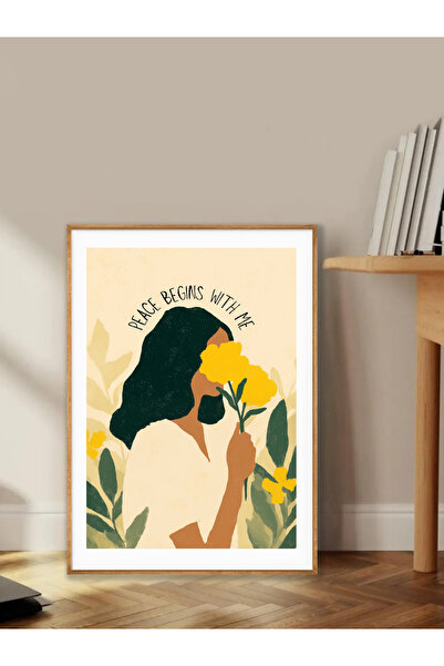 Tuba Decor Tablo dintr-o singură bucată cu rame din lemn pentru sufragerie, s...