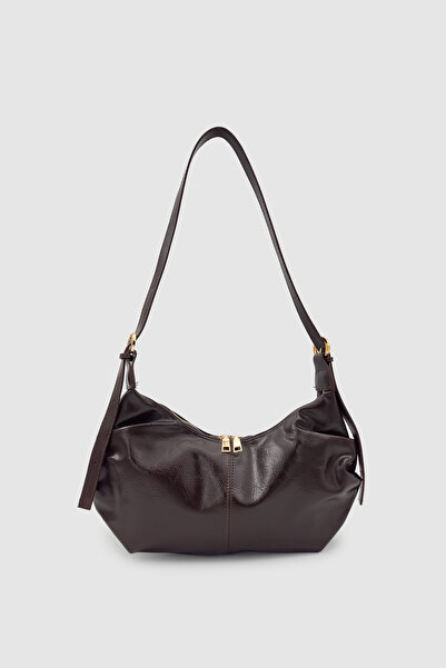 Wuclo حقيبة كتف من نوع باجيت ناعمة من ليلسا مع حزام قابل للتعديل، لون بني غامق