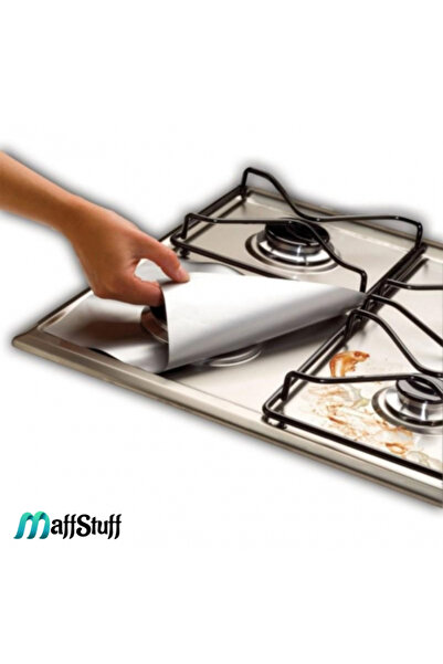 MaffStuff Set of 4 MaffStuff® Non-Stick Reusable Teflon Stove Protector Sheets Grey 27x27cm 🍳✨