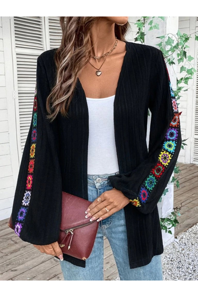 Queene Dreams Jachetă pentru femei cu mânecă lungă, deschisă în față cu căptu...