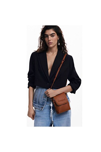 Desigual Small phone bag, Desigual, Half Logo series, Cognac brown