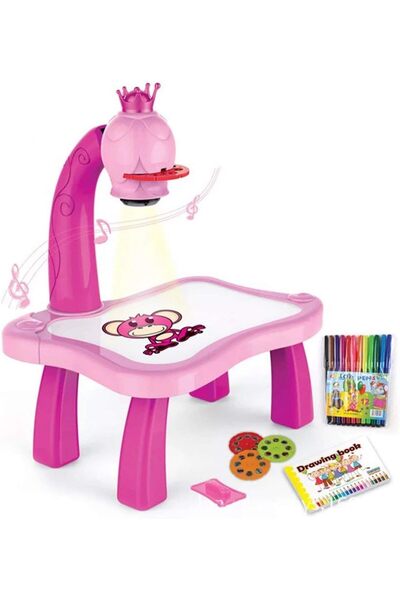 AYEBIA طاولة تعليم للأطفال مع جهاز عرض ذكي وطاولة رسم للأطفال مع موسيقى خفيفة