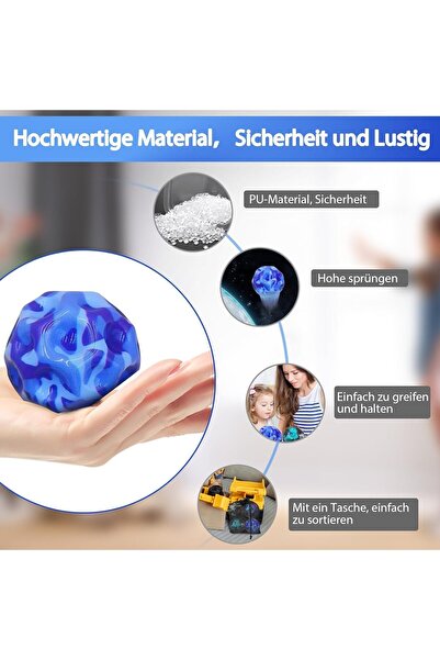 AYEBIA Pack of 6 Astro Jump High Jumping Rubber Moon Galaxy Lightweight Space Ball