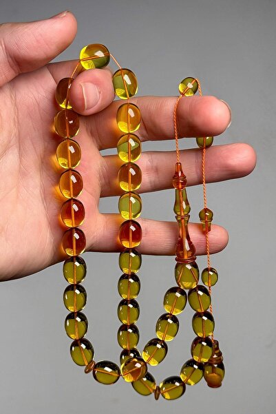 TESBİHKENTİ Large Size High-End Material and Craftsmanship Fire Amber Prayer Beads