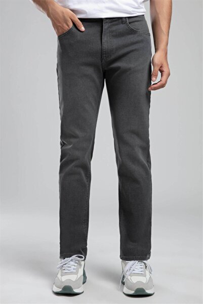 Lee Cooper Rico High Waist Straight Cut Straight Leg Gray Men's Jean Trousers
