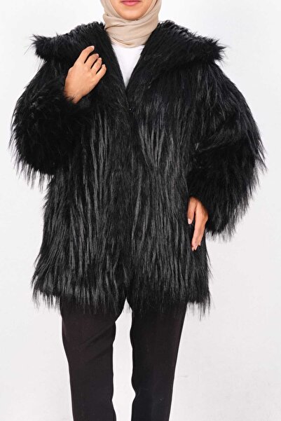 moda caddesi Faux Long Fur Coat