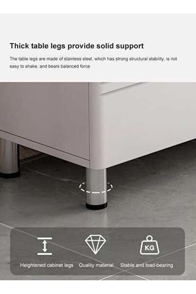 KEKE Living Room Modern Shelf Storage Cabinet Table