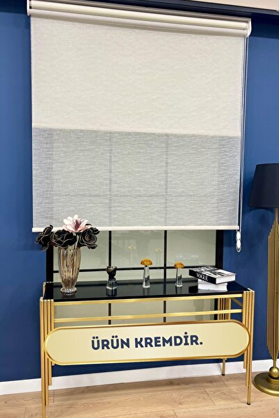 VOLPER MEKANİK 77500v03 Çift Mekanizmalı Zemini Desenli Tül ve Stor Perde Alü...