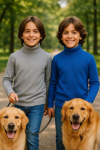 Mcr سترة قطنية طويلة الأكمام للأطفال من الجنسين قماش مجدّل KASKORSE قطعتين (ر...