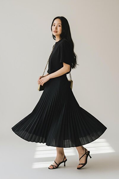DLC Tekstil Skirt Pleated Plain Crepe