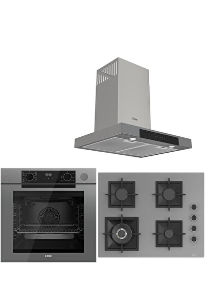 Ferre STEAM PLUS 65 SERİSİ 3LÜ CAM ANKASTRE SET (QEP64CPR-SC408-D102)