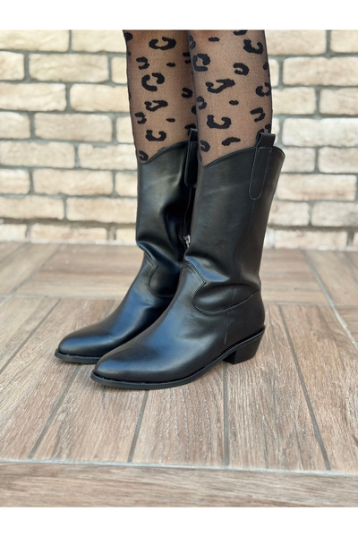 LOVE SHINE Furya Rodeo Uzun Kovboy Kadın Bot Suni Deri Büyük Numara