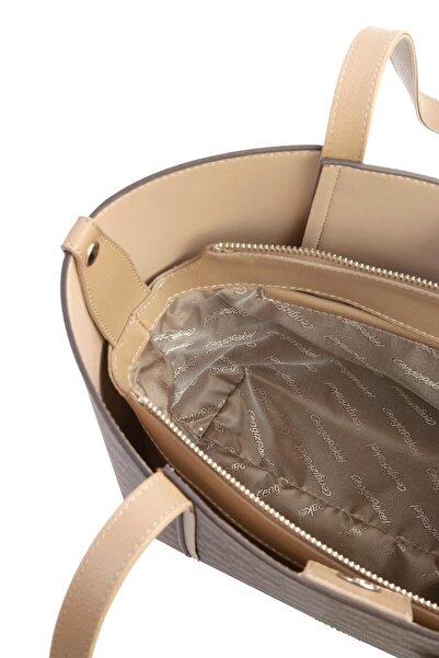 CENGİZ PAKEL Card Holder Charm Detailed Monogram Women's Hand – Shoulder Bag – 7604P - Brown/Mink