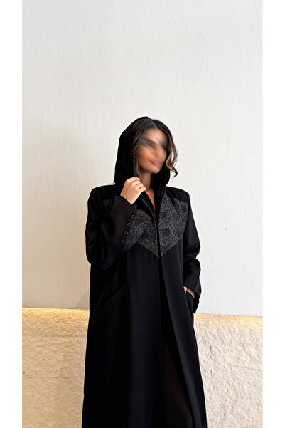 AYA MW1784 - Blazer Abaya, Cobra Fabric, Indian Jacquard Insert -