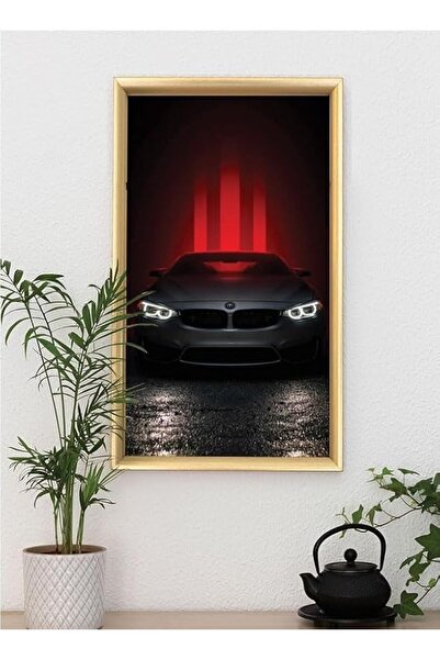 Generic Digital Printed Wall Poster 'BMW Car 3' with Picture Frame by Clevercraft Homes, 40 × 55 cm, Multic