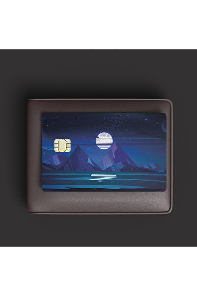ACME LABS Credit Card Sticker Skin - Night Moon Ocean Landscape Skin - Small Chip