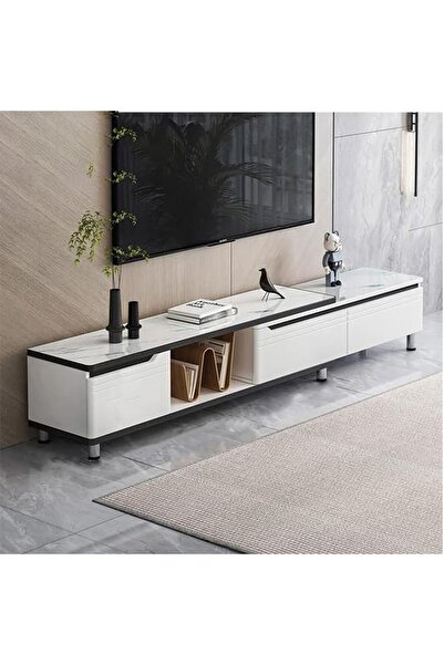 KEKE Living Room Modern Shelf Storage Cabinet Table