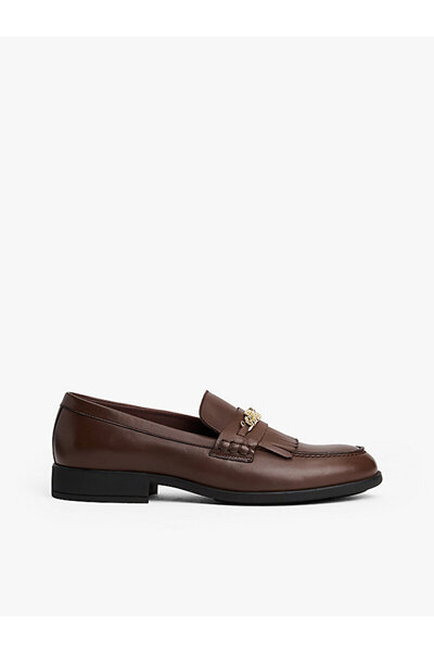 Tommy Hilfiger Leather Th Monogram Chain Loafers