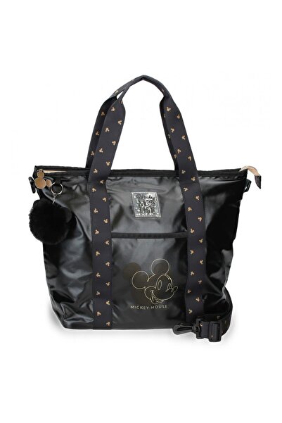 Disney Geanta umar fete, compartiment laptop, Mickey Outline, neagra 45.5x32x16.5 cm