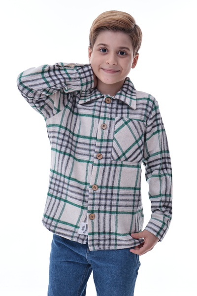 CQCQ Καρό μπλούζα για αγόρια με μοτίβο, άνετη εφαρμογή, με κουμπιά