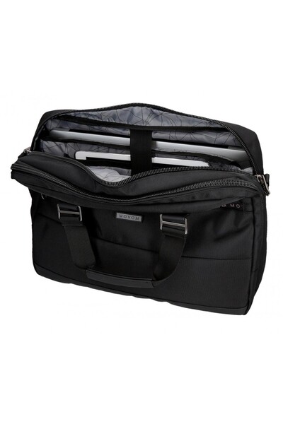 Movom Men's business bag, Buster, 2 compartments, laptop/tablet pockets, black, 40x30x11 cm