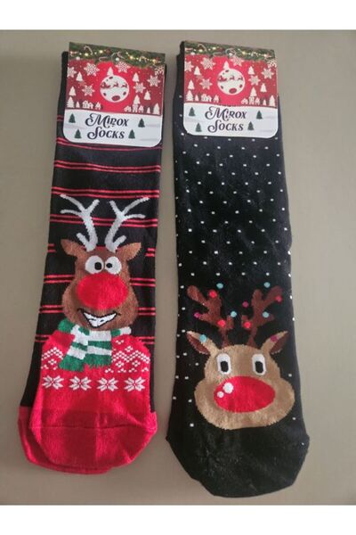 GenelTedarik جوارب عيد الميلاد الملونة (عبوة من قطعتين)