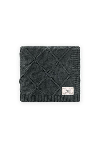 Cigit Knitwear Blanket 80X100 cm Anthracite